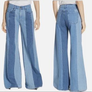 NWT FRAME Denim Le Palazzo Paneled Wide Leg Jeans 25 $315